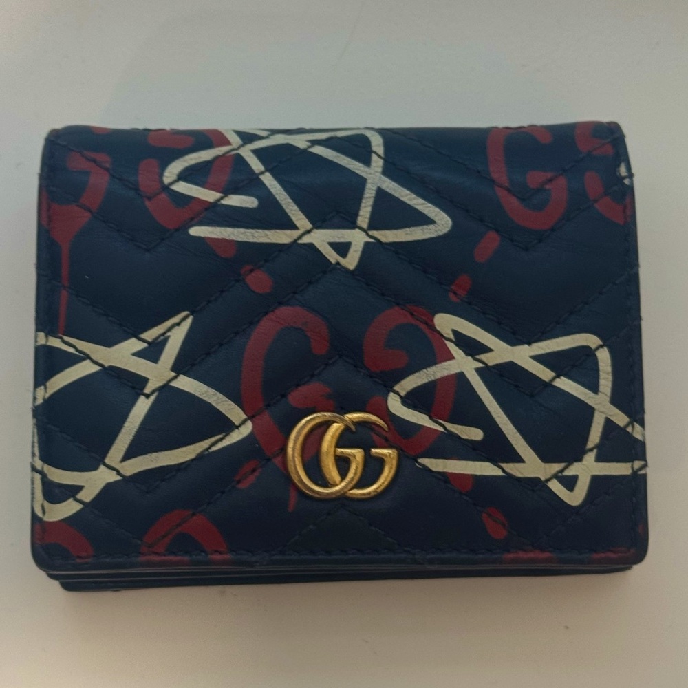 Gucci Ghost Calfskin Matelasse GG Marmont Wallet
